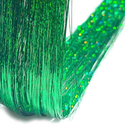 Tracy Green Hair Tinsel 47 Inch 800 Strands with Tools and Beads