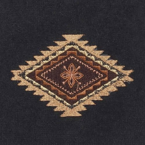 Avanti Linens Mojave Black Fingertip Towel - Southwest Embroidered Cotton, 18 x 11 inches
