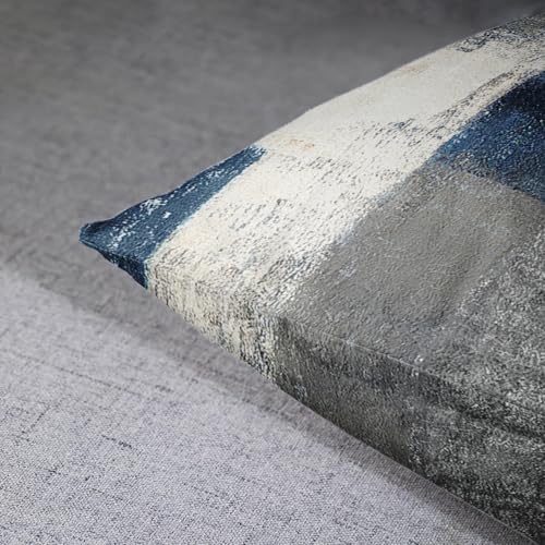 Emvency Abstract Blue & Gray Throw Pillow Covers, 18x18 Inch, Set of 2