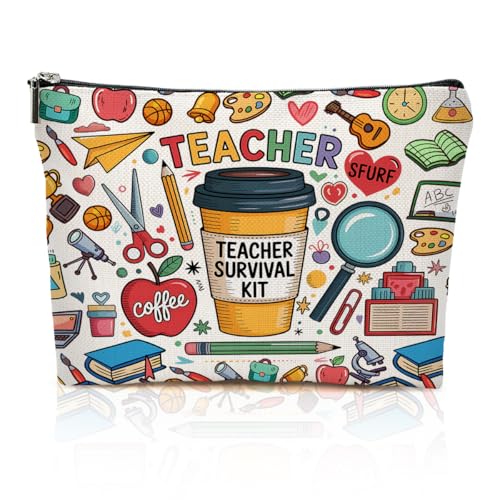 Teacher Makeup Bag Waterproof Travel Cosmetic Pouch Appreciation Gift
