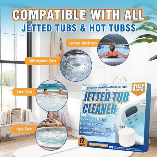 Mosconly Jetted Tub Cleaner Tablets - 12 Heavy Duty Bath Cleaner