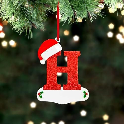 Personalized Acrylic Christmas Letter Ornaments - 3.1in Hanging Decor
