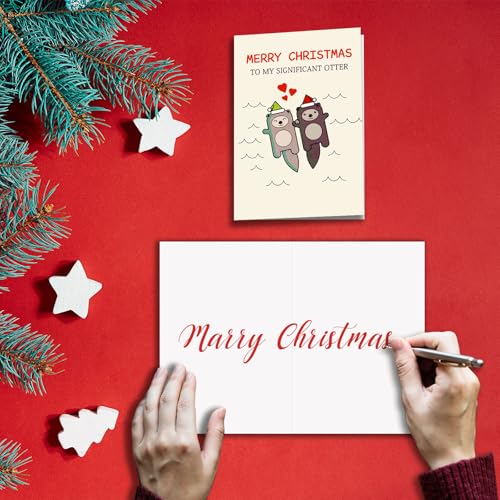 Funny Otter Christmas Card for Husband Wife Couples Holiday Gift