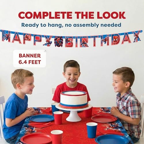 Spiderman Birthday Tablecloth and Banner Party Decor Set