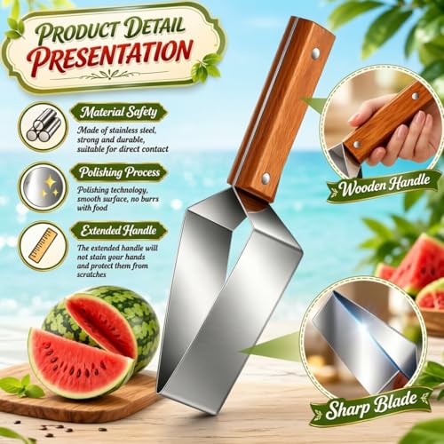 Stainless Steel Triangle Watermelon Cutter - 2 Pack Slicer Set