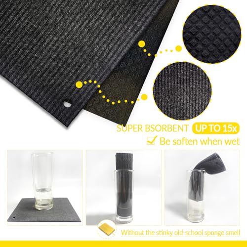 Spunspon Swedish Dish Cloths - 6 Pack Reusable Eco-Friendly Sponges (Black)