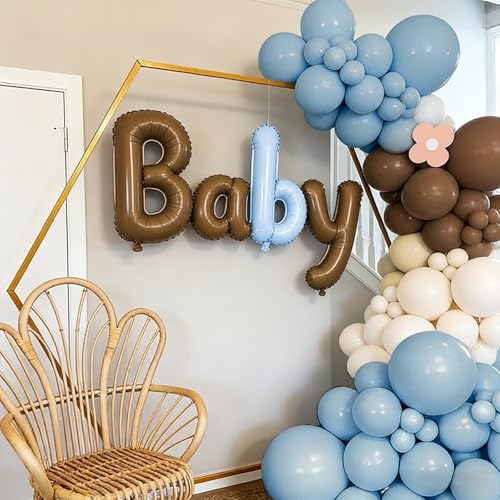 110pcs Dusty Blue & Brown Balloon Garland Arch Kit for Parties