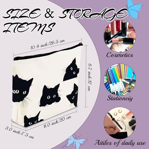 Cat Makeup Bag Travel Cosmetic Pouch for Women and Cat Lovers