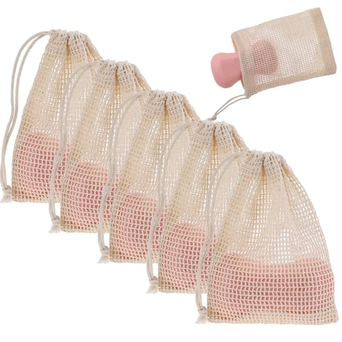 Natural Sisal Soap Saver Bag 5-Pack - Exfoliating Mesh Pouch