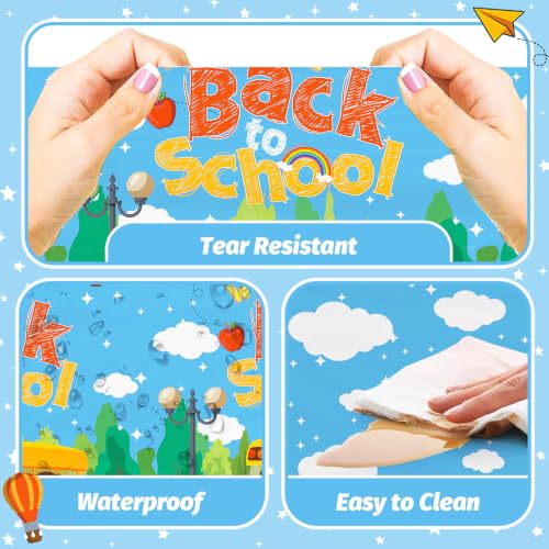 3-Pack Welcome Back to School Tablecloths - 108 x 54 Inch Plastic Covers