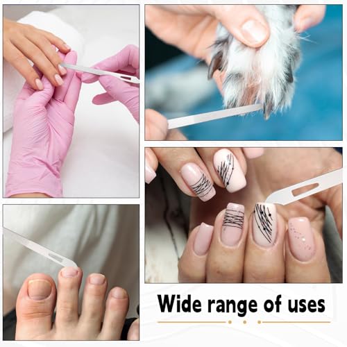 ZEYIYER 6 PCS Stainless Steel Metal Nail Files with Cleaner Tips