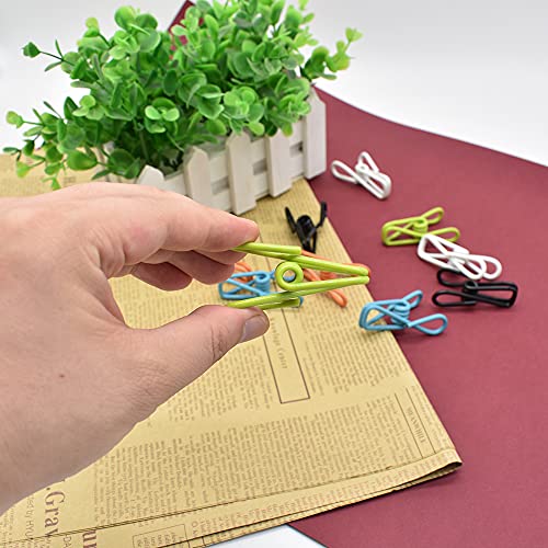 50 Pack Vinyl-Coated Steel Utility Clips for Laundry & Crafts
