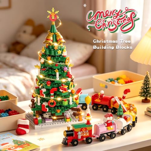 Christmas Tree Building Blocks Advent Calendar 2026 with Over 1600 Pieces - Kids & Adults
