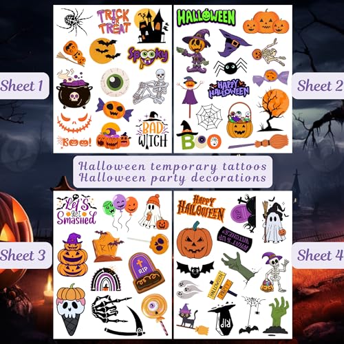 Halloween Temporary Tattoos 120+ Spooky Party Favors & Trick-or-Treat Bag Stuffers
