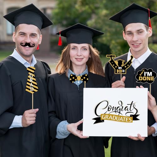 Graduation Photo Booth Props Set - 21 PCS Class of 2026 Decor