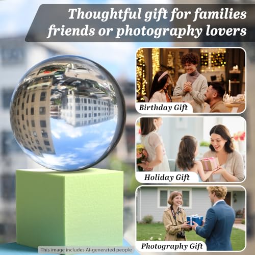 60mm Clear Crystal Ball with Stand for Photography & Decor