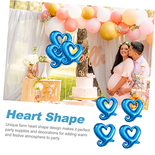 WHAMVOX 4pcs 18-Inch Heart Foil Balloons for Wedding and Party Decor