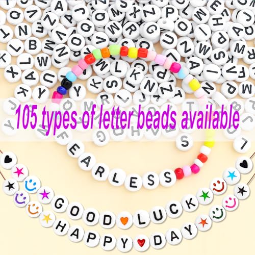 Lejenfo 300pcs Letter Q Beads 4x7mm Flat Round Acrylic Alphabet Beads Bulk