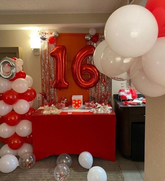 Red Number 6 Balloon - 40 Inch Giant Foil Balloon for 6th Birthday Party Decorations