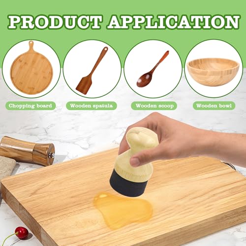 1 Pcs Wooden Cutting Board Oil Applicator with Lid - Wax Brush for Maintenance