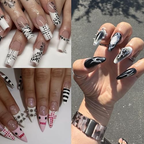FINGCRO 3D Metal Punk Nail Studs & Spikes - Mixed Sizes Alloy Rivets