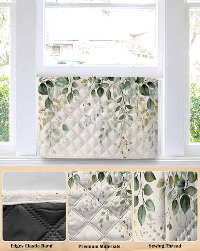 Hensabreni Insulated Indoor AC Cover, Sage Eucalyptus Print, 21x15x3.5 Inch