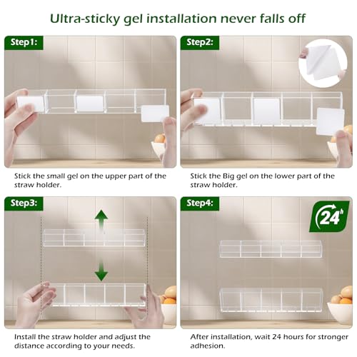 Acrylic Straw Holder for Cabinet Door - Space-Saving Organizer