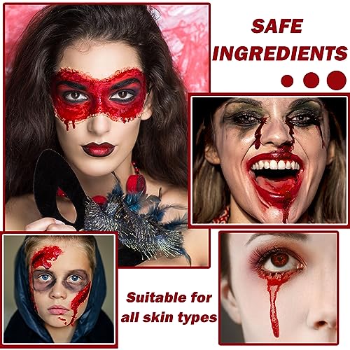 CAHIUYOA Washable Fake Blood Cream for Halloween Zombie Vampire Makeup