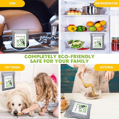 Activated Charcoal Odor Absorber Deodorizer - 3 Pack Natural Air Purifier