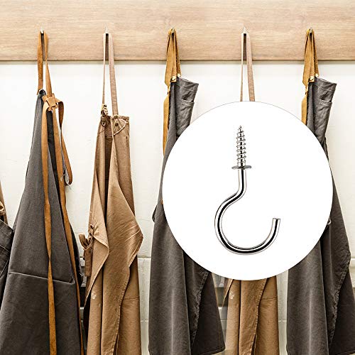 KUUQA 75 Pcs Multi-Size Nickel Plated Ceiling Hooks Set Silver - Heavy Duty Metal Hooks for Home & Garden