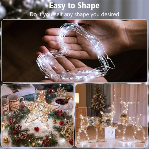 Cool White Battery Operated Fairy Lights 4 Pack with 5 Modes - Twinkle String Lights