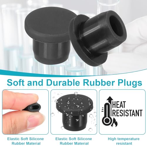 PATIKIL Silicone Rubber Plugs 18 Pcs T-Shaped Stoppers for 9-10mm Holes