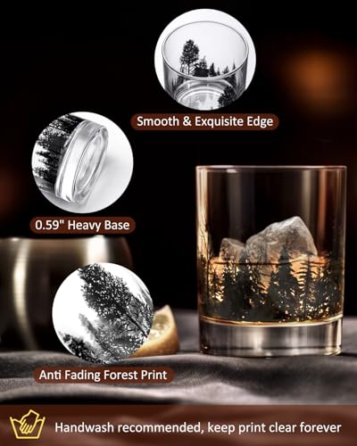 4 Pack Whiskey Glasses Set of 4, 11oz Bourbon & Cocktail Drinking Glasses