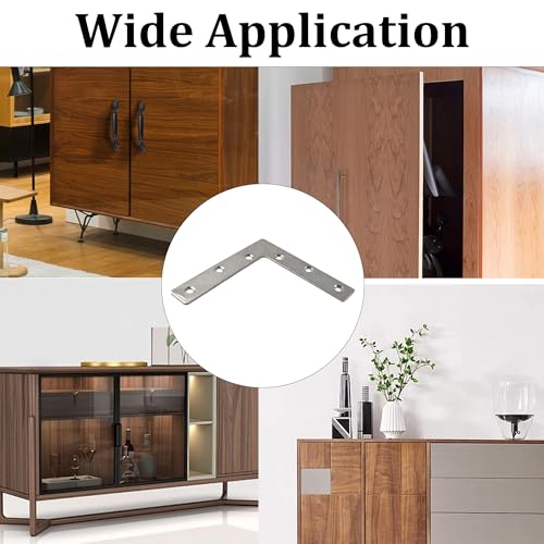 Heavy-Duty Flat L Brackets 120mm - 2PCS Steel Corner Support