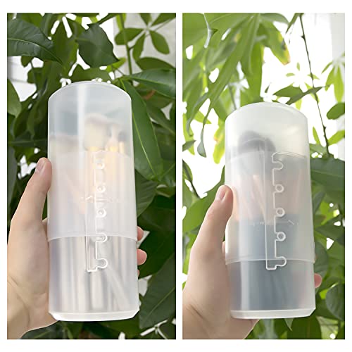 OCHEAL Retractable Makeup Brush Holder - Clear Plastic Travel Case