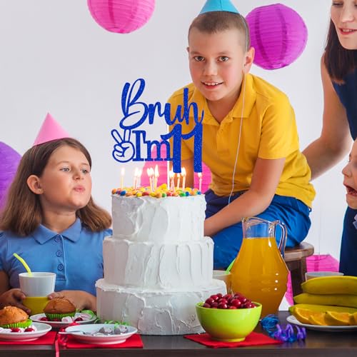 Bruh I'm 11 Cake Topper | Modern Happy 11th Birthday Decor