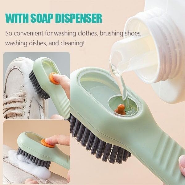 RUIGENG 2-in-1 Soap Dispensing Scrub Brush for Kitchen and Bathroom