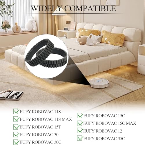 2PCS Anti-Slip Rubber Tire Skins for Eufy RoboVac 11S 15T 30 30C 15C