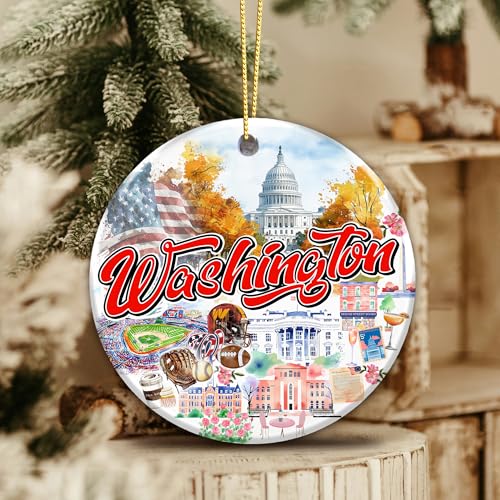 Washington D.C. Christmas Ornament 2025 - U.S. Capitol & White House