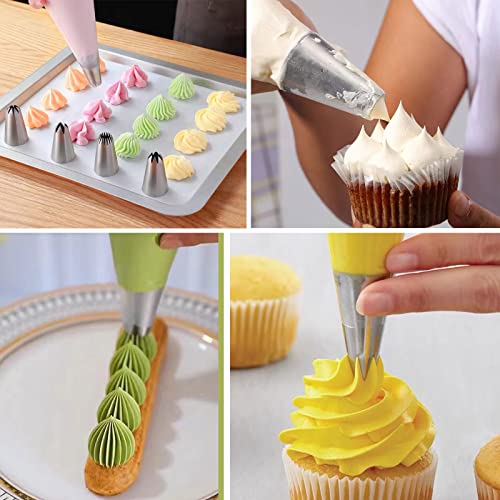 Kaverme 5-Piece Large Stainless Steel Piping Tips Set