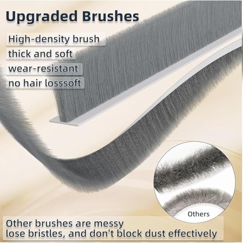 39-Inch White Door Draft Stopper with Brush - Adhesive Seal for Gaps