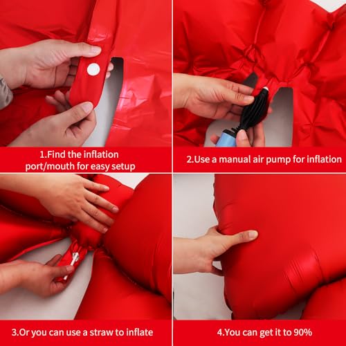 38 Inch Red Bow Balloons - 5 Pack Giant Party Decorations for Birthday & Weddings