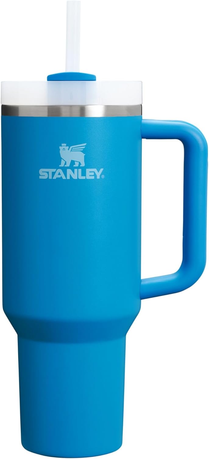 STANLEY Quencher H2.0 Tumbler - 40 oz Insulated Stainless Steel Cup with Handle & Straw | Azure Color