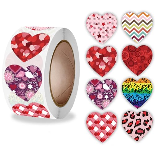 500 Valentine's Day Heart Stickers for Crafting & Decor