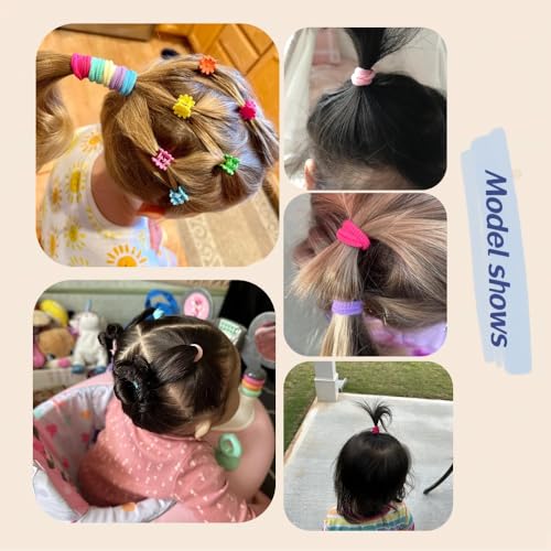 Cotton Baby Hair Ties 150PCS - Soft Seamless Elastic Hair Bands for Toddler Girls