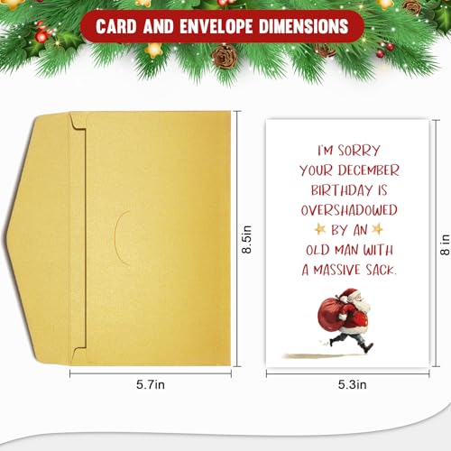 Funny Christmas Birthday Card for December Birthdays