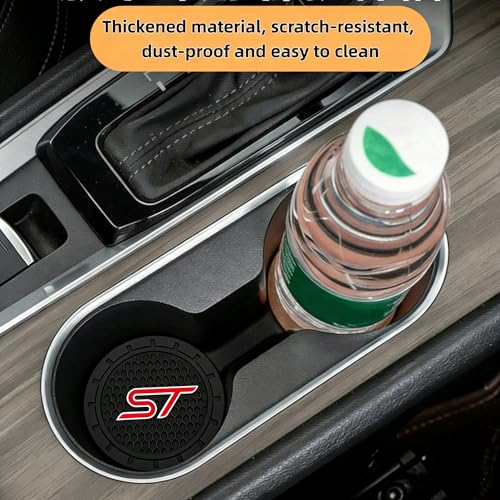 2 Pcs Black Silicone Car Cup Holder Coasters - Anti-Slip Design