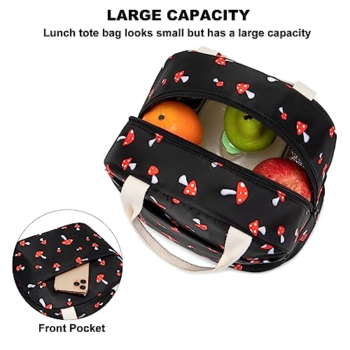 Mushroom Insulated Lunch Bag - Reusable Oxford Tote for Work & School