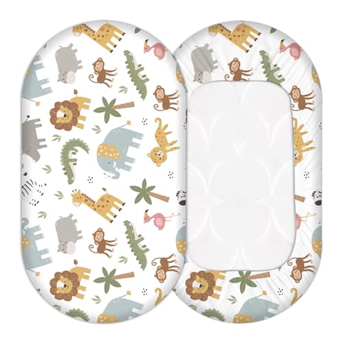 Animal Theme Baby Bassinet Sheet - Soft Fitted 32x16 Inch