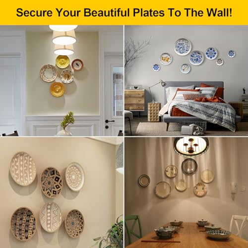 Fozite Decorative Plate Hangers for Wall - 3 Pack, 6-10 Inch Invisible Holders